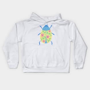 Floral beetle bug painting Kids Hoodie